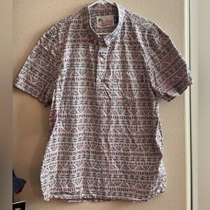 Chubbies Pink, Gray & Blue Geometric Collared Button Shirt size XL